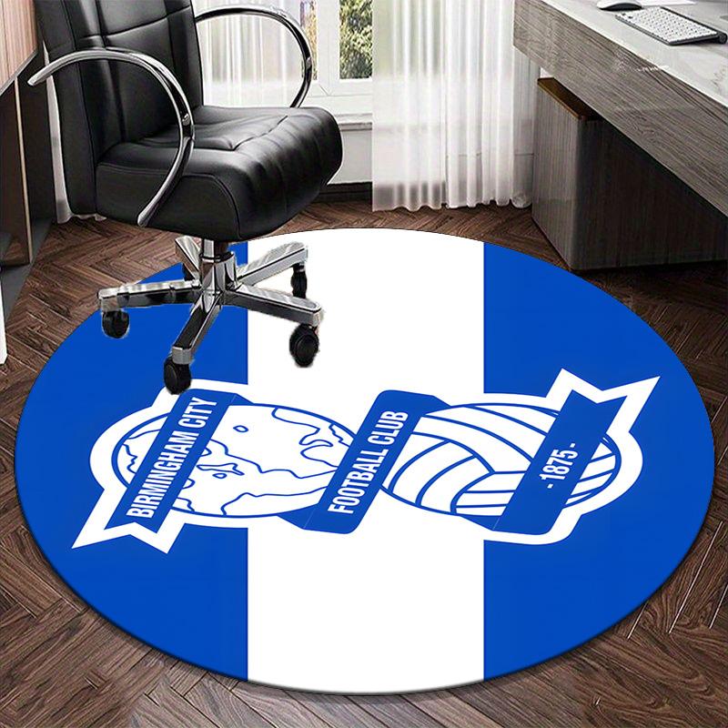 1PC round rug Birming-ham Football Club Printed Round Area Rug ,Rug For Home Office, Round Chair Rug, Decorative Carpet Fan gifts Christmas gift