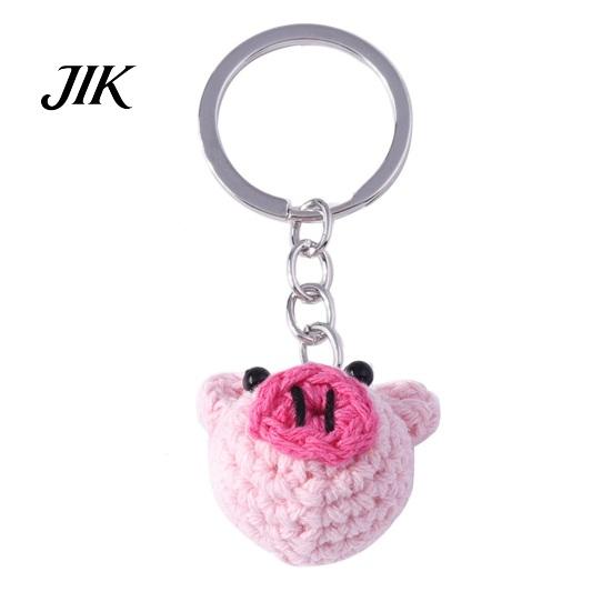 Miniature Handmade Gift for Friends Mini Crochet Animal Keychain, Cute Knit Pig Frog Dog Bag Yarn Key Ring Charm, Soft Pendant Accessory Backpack
