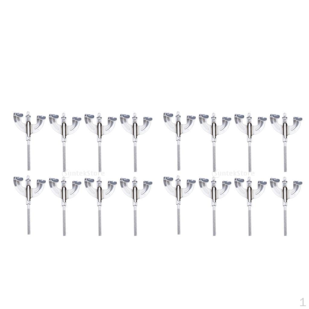 16x Bass Drum Claw Hook with 100mm X 6mm Tension Rods for Assembly Repair