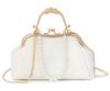 Harujio Party Pearl Frog Shoulder Yukata Wedding Cabaret Pouch Bag, Purse, Bag, Women's Handbag, Bag, Bag, Yukata, Wedding, Club, (White)