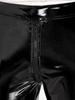 Mens Two Way Zipper Pants Wet Look Patent Leather Skinny Fit Clubwear