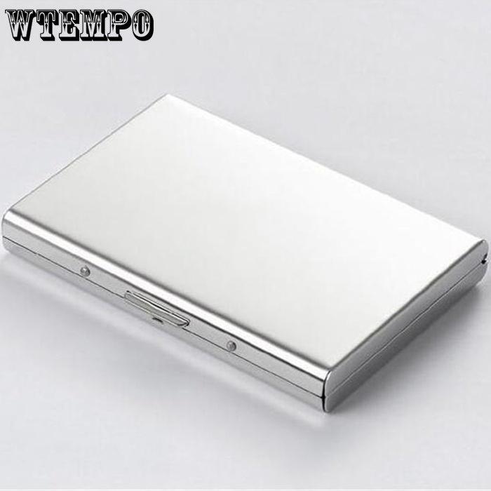 WTEMPO Сумка для карт из высококачественной нержавеющей стали, мужской металлический ультратонкий анти-размагниченный небольшой ящик для карт, кошелек для банковских карт