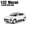 Масштаб 1/32 Cayenne Turbo Macan SUV, металлический литой автомобиль, игрушки из сплава, модели автомобилей, грузовики со светом и звуком для мальчиков, детей, внедорожные транспортные средства, хобби