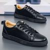 New Shoes for Men Leather Casual Shoes Fashion Flat Skateboard Shoes Street Cool Lace-up Sneaker