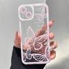 Pink Butterfly Pattern Phone Case For iPhone 16 14 13 12 11 15 Pro Max 7 8 Plus XS XR X SE 2022 Personalized Border Soft Cover