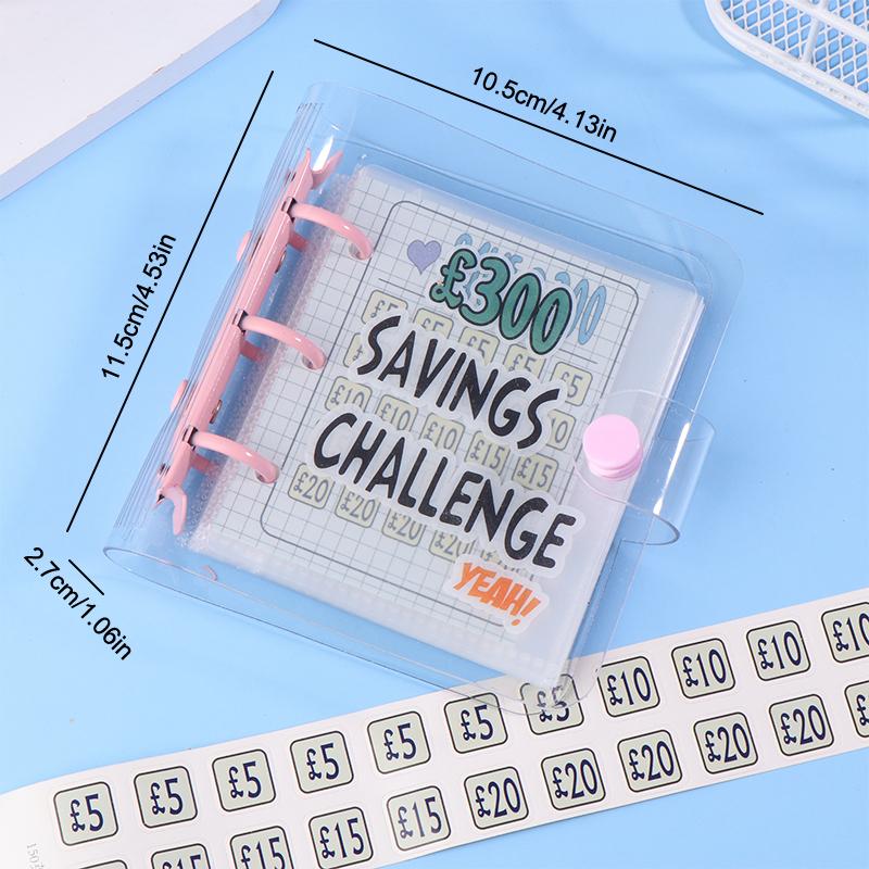 Мини-папка Savings Challenge £150/300/500/2100/5000 Папка для экономии денег, 3 отверстия, ПВХ-папка, блокнот, бюджетная книга для хранения наличных денег