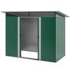 8.5 x 4ft Metal Shed with Lightsky Panels, Garden Storage Tool House with Double Doors for Garden, Patio and Lawn, Green