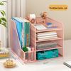 Desktop File Organizer: Multilayer Large Capacity Storage Rack for Office Supplies