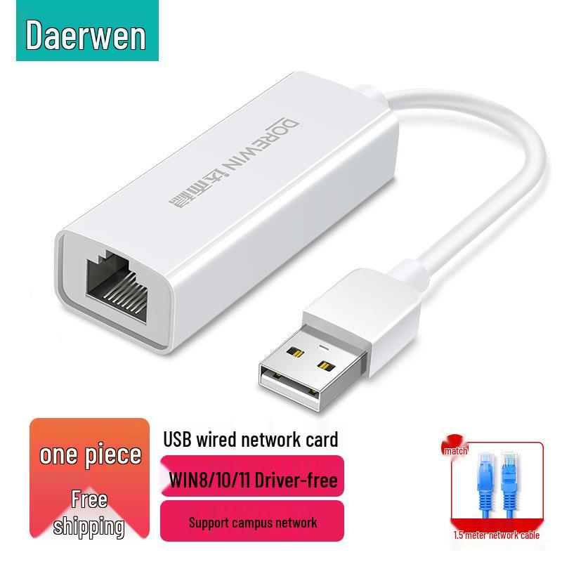 Darenwen Wired Network Adapter for Laptop/Desktop: External Gigabit Ethernet Converter