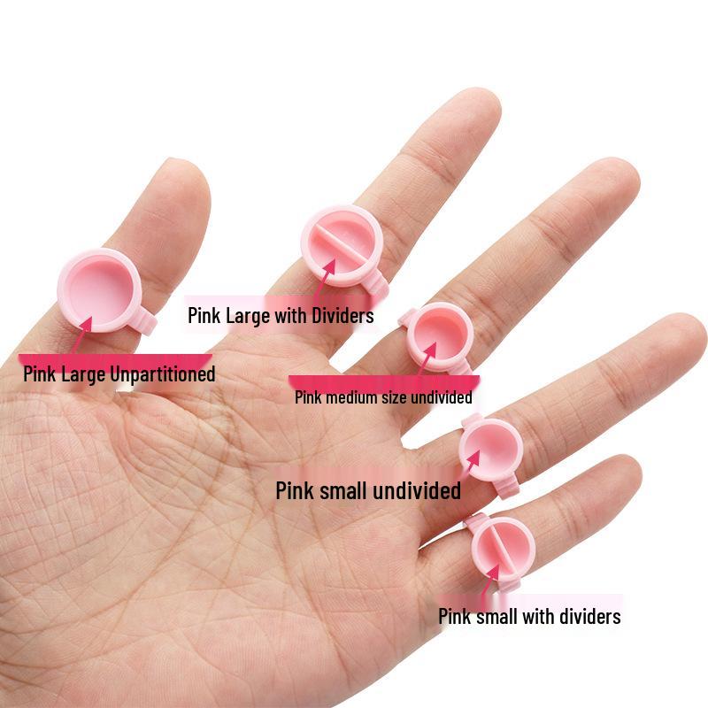 Набор из 100 розовых чашечек для пигмента для микроблейдинга и подставок для клея для наращивания ресниц