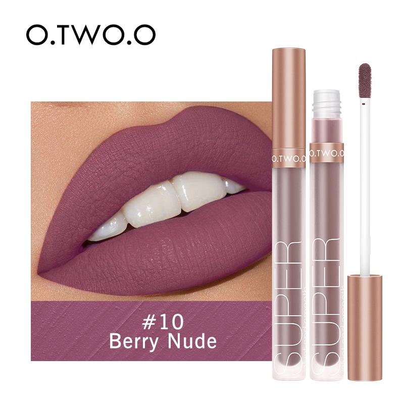 O.TWO.O Пигмент для блеска для губ, матовый бархатный макияж, водостойкая долговечная жидкая помада телесного цвета, коричневый, красный цвет для женщин 9134