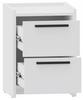 Altivo 2Sw Bedside Table, White, Small Chest Of Drawers, Bedside Table, 2 High Drawers