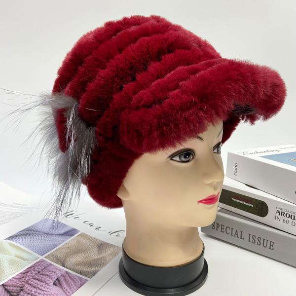 Зимние шапки из кроличьего меха для женщин, шапки из натурального меха рекса с цветочным принтом, эластичные шапки, теплая модная женская снежная шапка LQ11205