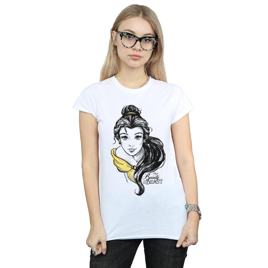 Disney Womens/Ladies Belle Sketch Cotton T-Shirt