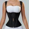 15 Steel Bone Latex Waist Cincher Corset with Tummy Control & Push-Up Camisole