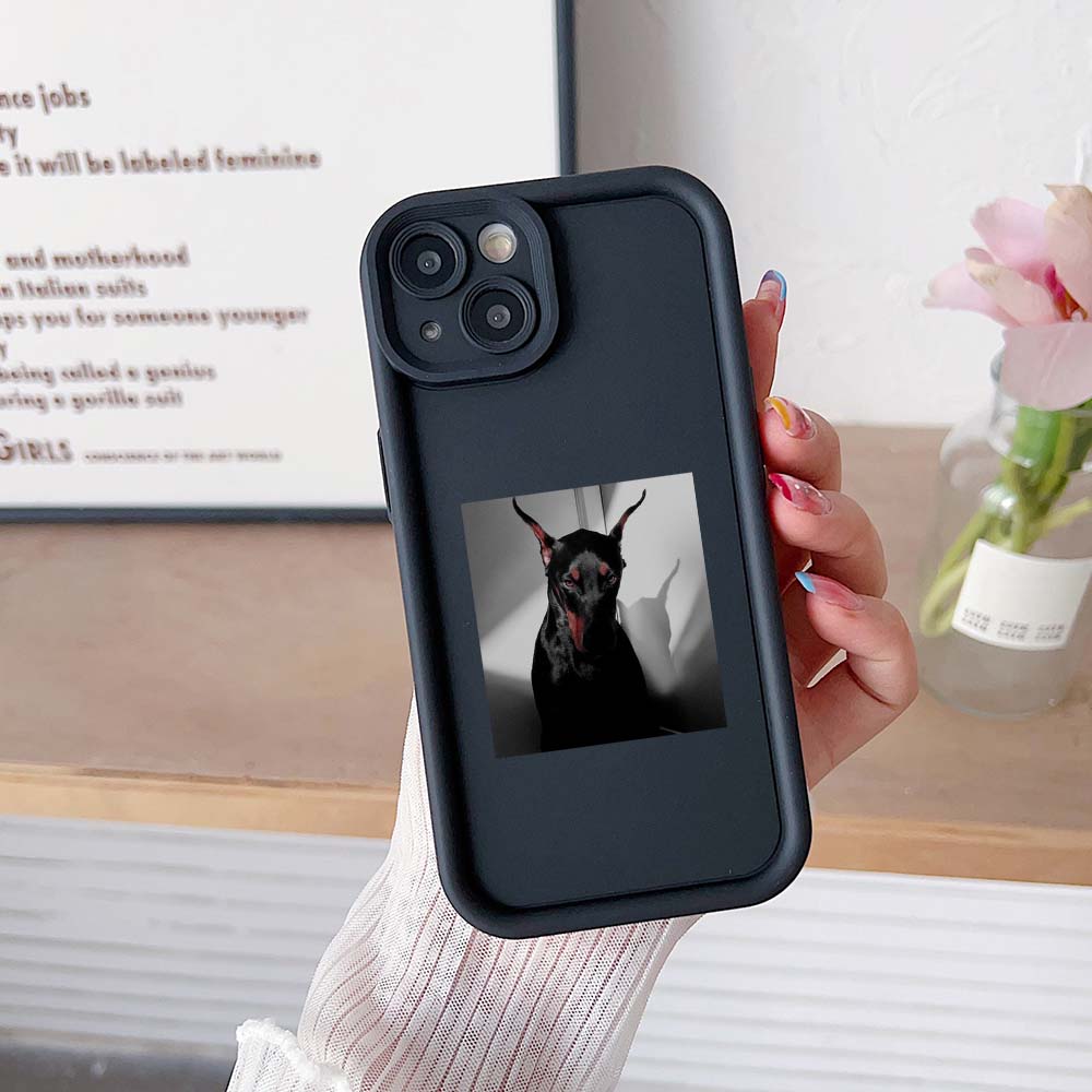 Чехол для телефона Sky Eye Ladder для iPhone 15 Samsung A24 Huawei Honor 90 Xiaomi Redmi 12 Infinix Realme Angel Eye Мягкая обложка NY6 Милый доберман арт