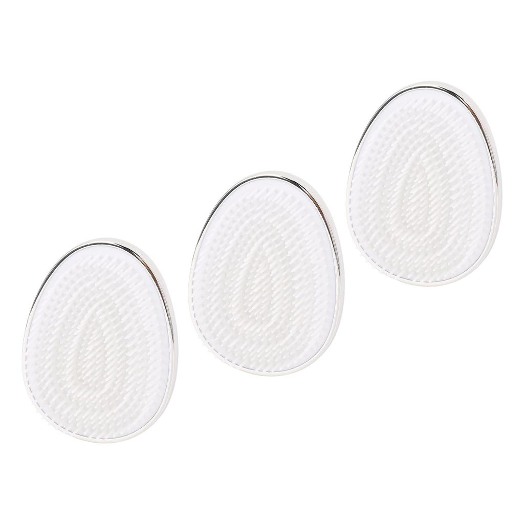 4pcs Silver Plating Egg Shape Hair Brush Gentle Detangling Brush Portable Hair Comb for All Hair Typ