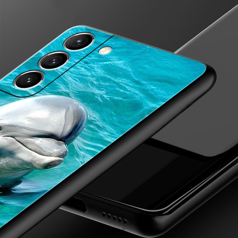 Чехол для телефона с изображением морского животного дельфина для Samsung Galaxy S26 Ultra S25 Plus S24 FE S23 S22 5G S21 S20 Черный Мягкий