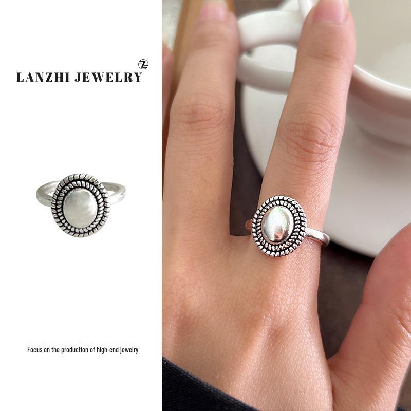 Тайское серебро Женское наборное кольцо - Серебро 925 пробы, Нишевый дизайн, Простые и универсальные украшения