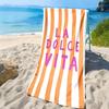 La Dolce Vita Оранжевое полосатое пляжное полотенце Быстросохнущее микрофибра Впитывающее Не прилипает песок Полотенце для ванны для летнего отдыха у бассейна