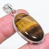 Natural Tiger Eye Gemstone 925 Sterling Silver Jewelry Pendant 1.85" S9p56