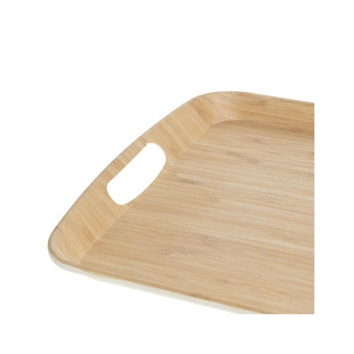 Plateau rectangulaire en fibre de bambou 38 x 25 cm marron