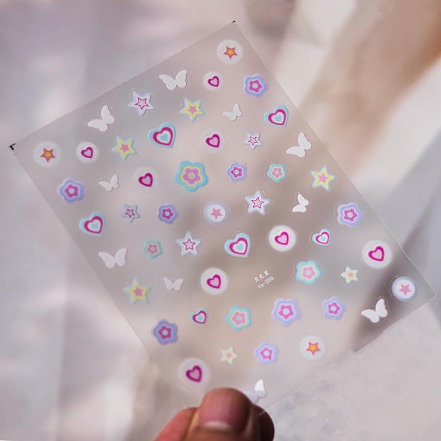 Тонкие прочные наклейки в виде звездочек и бабочек для ногтей, самодельные наклейки для креативного декора