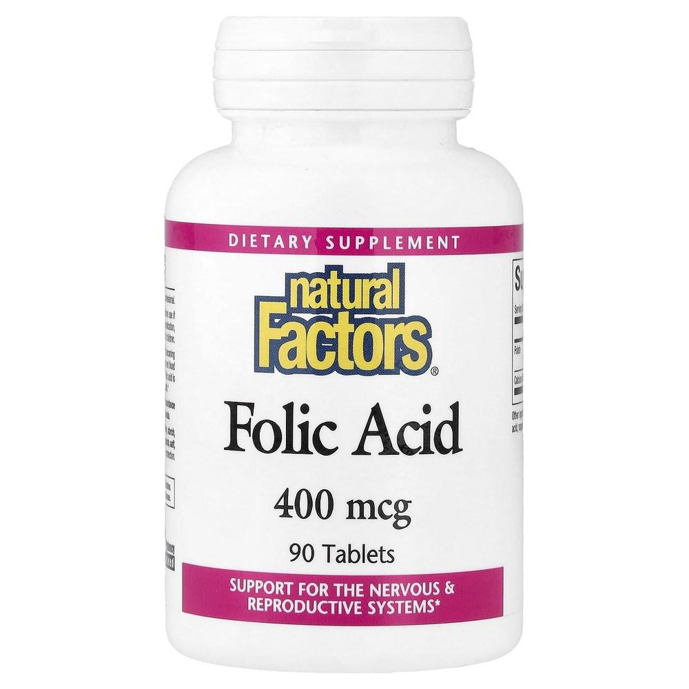 Natural Factors Фолиевая кислота 400 мкг 90 таблеток 400 мкг 4 шт