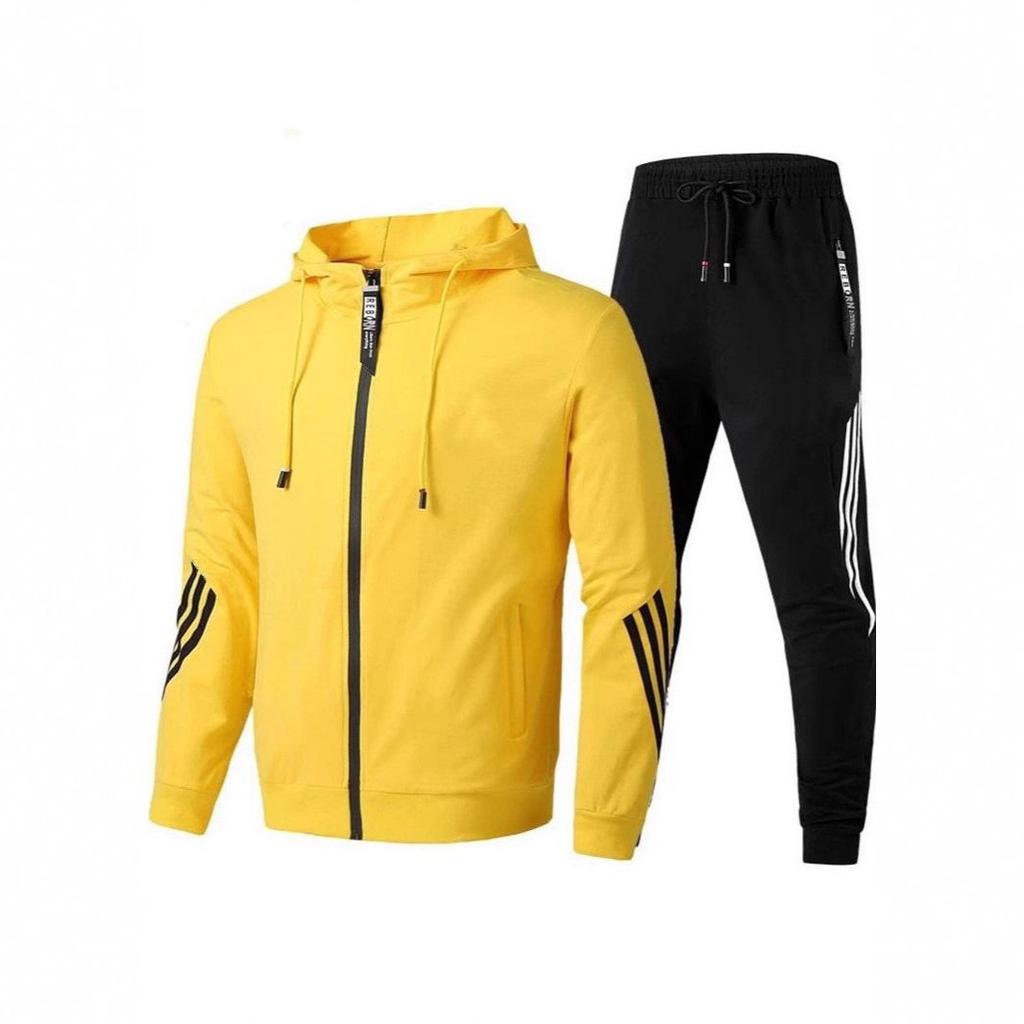 Мужской спортивный костюм с капюшоном, узкого кроя: Новый весенне-осенний повседневный комплект из двух предметов