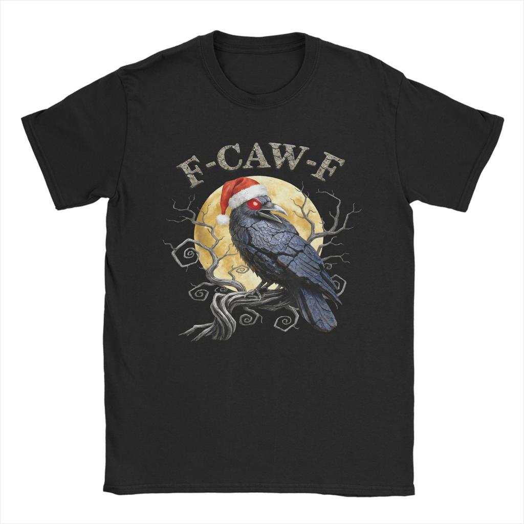 F-Caw-F Black Crow Pun Funny Bird Cawing Grunge T Shirt Popular T-Shirts Short Sleeve Funny Tops O Neck Oversize Tees