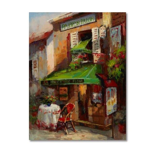 A2 A3 A4 Классическая Европа Уличное Кафе Холст Картины Венецианский Пейзаж Картинки Настенное Искусство Домашний Декор Плакат и Принты Без Рамки
