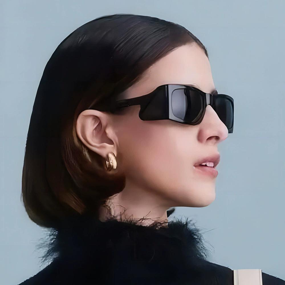 Fashion Luxury Personality Rectangular Small Frame Sunglasses Women Men Trending Punk Sun Glasses Designer Shades Black Eyewear
