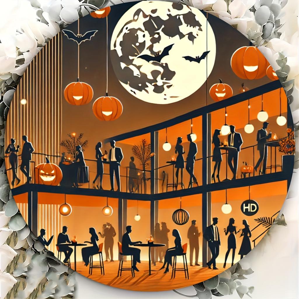 Dubai Skyline Aluminum Sign pc x cm VintageInspired D Printed Circular Metal Wall Art Waterproof UV Resistan