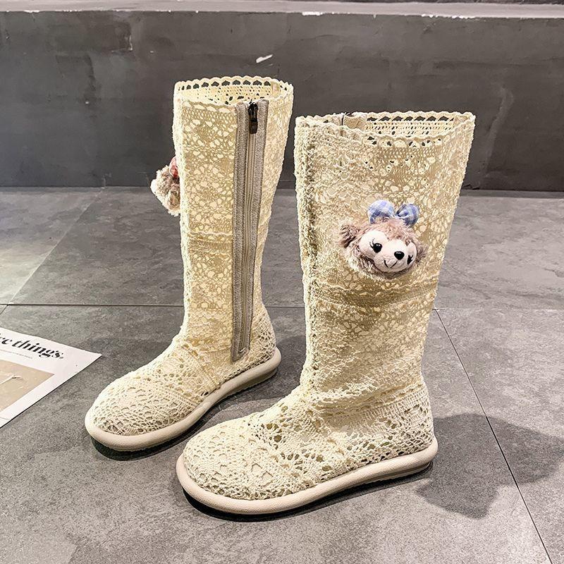 Hollow Long and Short Boots Women Go Out Fashionable Retro Mesh Boots Women Cool Boots New