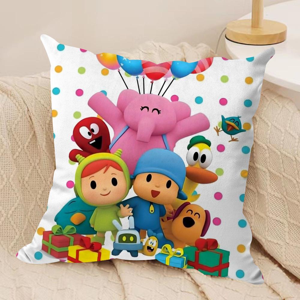 Мультяшная Милая Наволочка P-Pocoyo Шелковистый Короткий Плюш Двусторонняя Печатная Наволочка для Дивана Все Сезоны Домашний Декор Подарок