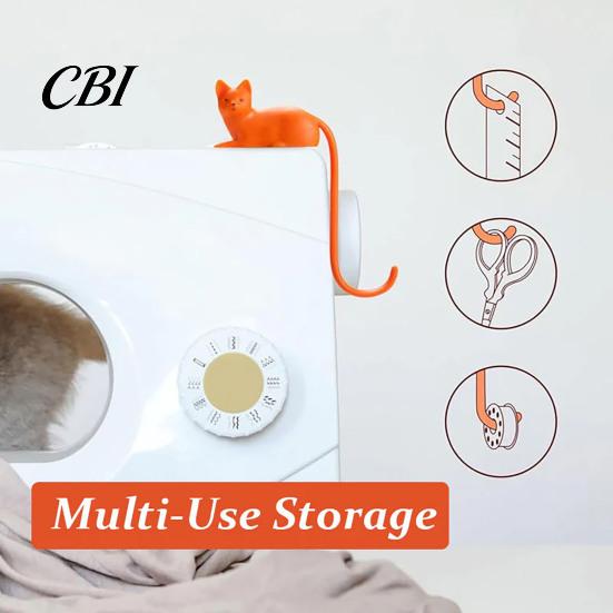 Strong Load Bearing Wall Hangers Animal Long Tail Adhesive Hook, Cat/Dog Shape Hanger, Mounted Durable Metal Utility Hooks Decorative No Punching