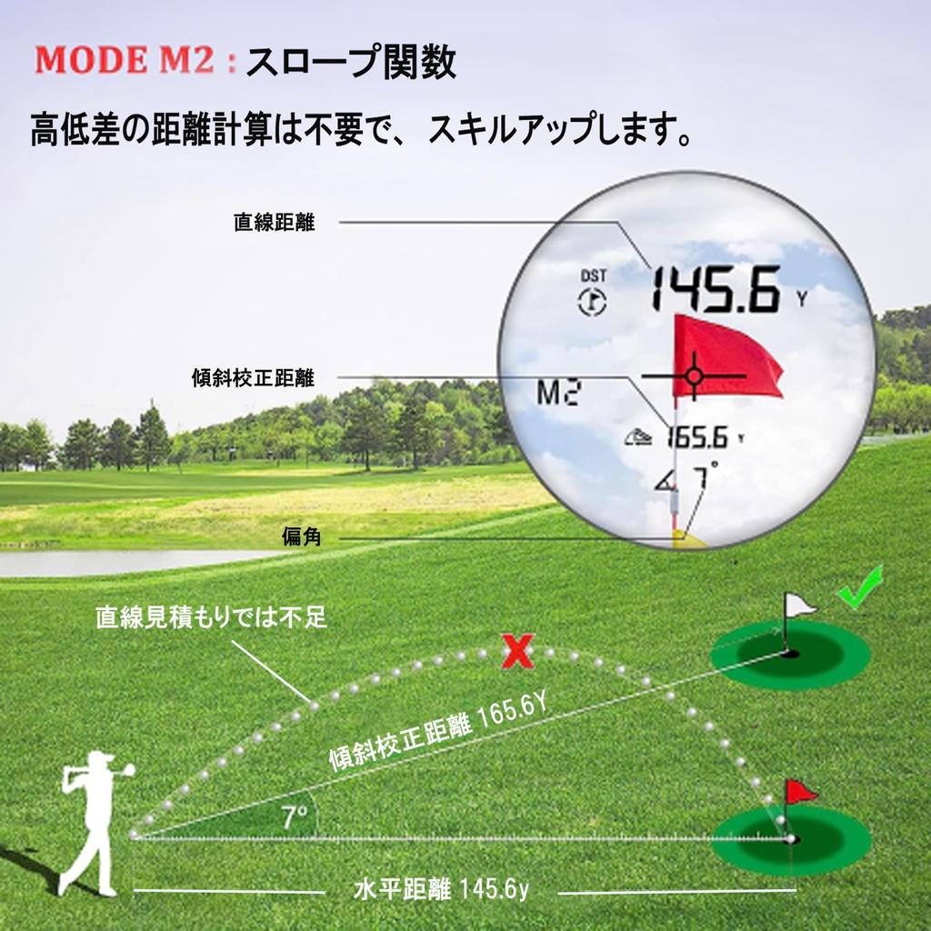 Лазерный дальномер для гольфа 600 м, перезаряжаемый, 6-кратный оптический телеобъектив, диаметр объектива, измерение разницы высот, режим наклона, сверхлегкий чехол из искусственной кожи