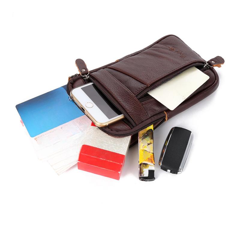 Кожаная поясная сумка, мужская сумка для мобильного телефона с ремнем, спортивная сумка на одно плечо, маленькая сумка для ведения бизнеса, сумки через плечо