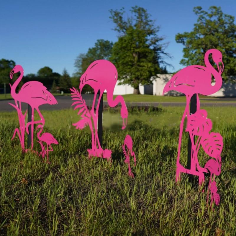Upgraded Pink Flamingo Yard Ornaments Flamingo Garden Statue Pink Flamingo Garden Yard Decorations 40cm/16-inch Durable