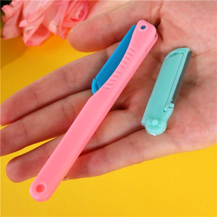 Beauty Tool Eyebrow Trimmer, Easy Eyebrow Trimmer Can Replace the Blade, Folding One-word Beginner Eyebrow Scraper Gift