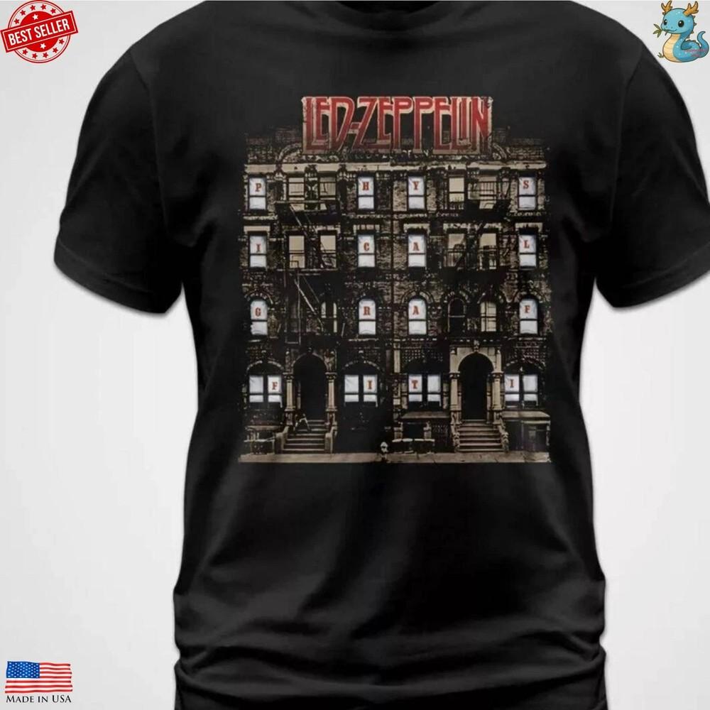 Футболка Led Zeppelin, Футболка с тура по США 1975 года, Винтажная футболка рок-группы, Унисекс футболка, репринт