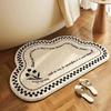 Oval Bathroom Carpet Quick Drying and Anti Slip Foot Pads Plush and Thick Large Carpet Entrance Bathroom Mat
