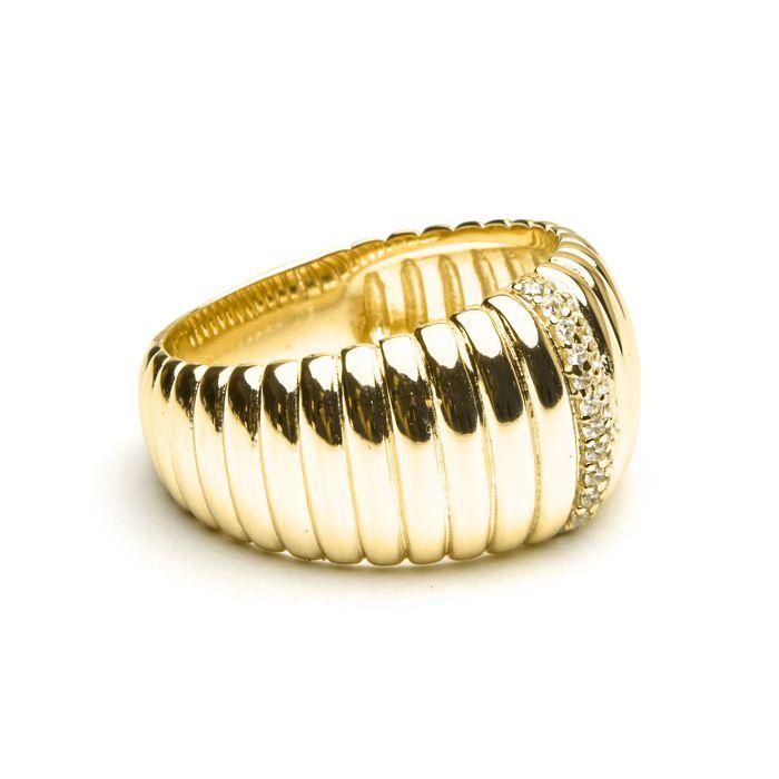 Bague Luxenter en argent sterling 925 et zircone brillante finition or 18k - Dorane