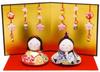 Fuku Hina Doll with Flower Handmade Chirimen Craft Nagomi Japanese Goods Hina Doll "Osumasu Screen"