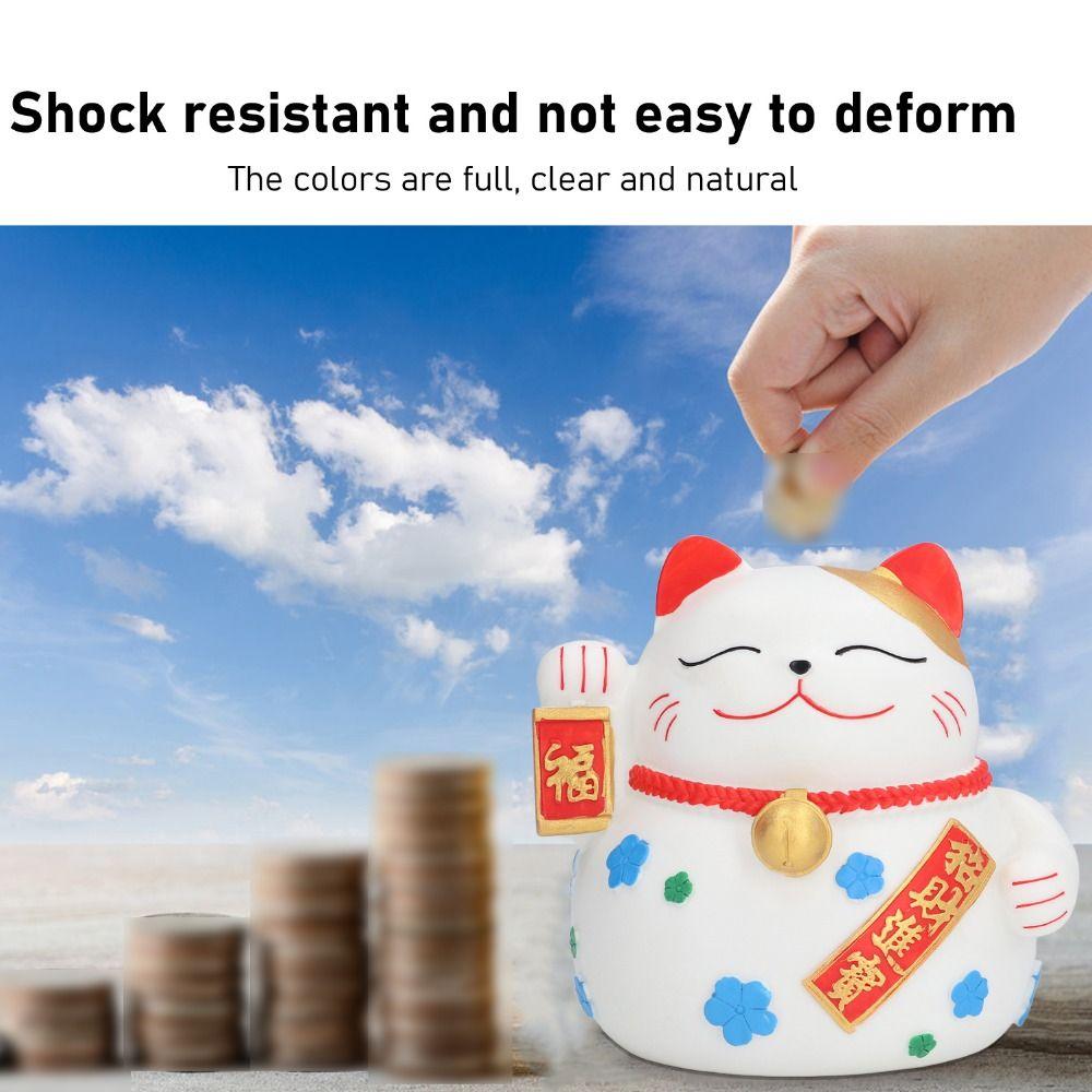 Cute Lucky Cat Piggy Bank Washable Animal Ornaments Cartoon Cat Shape Saving Box  Living Room
