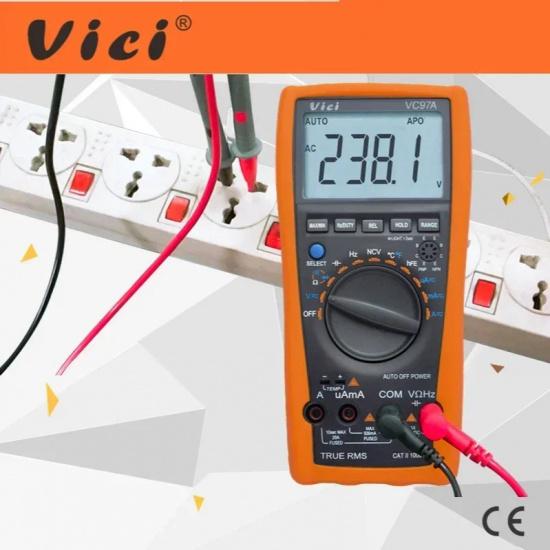 Мультиметр VICI VC97A, True RMS, многофункциональный, высококачественный, универсальный, 4000 отсчетов, автоматический выбор диапазона, цифровой, NCV