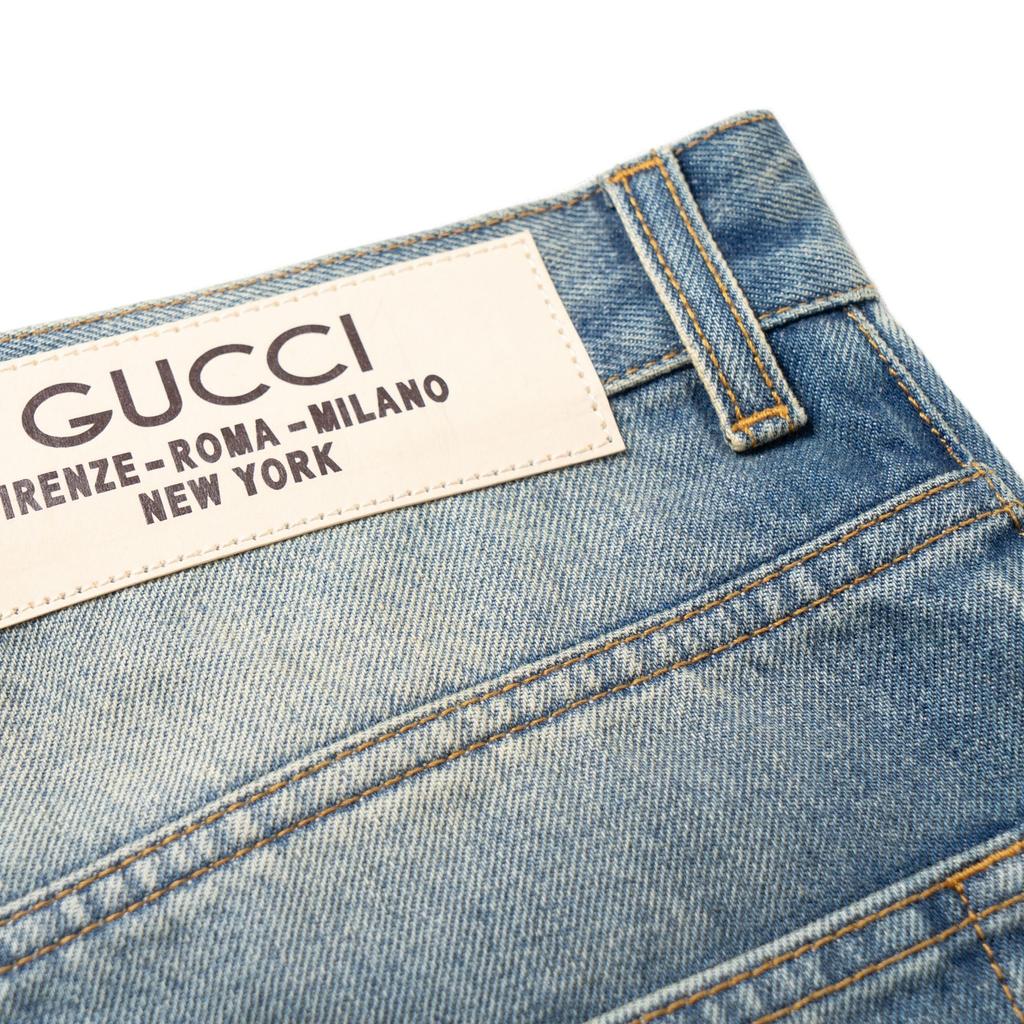 Gucci Джинсы прямого кроя с нашивкой-логотипом 760651-XDCO1-4011