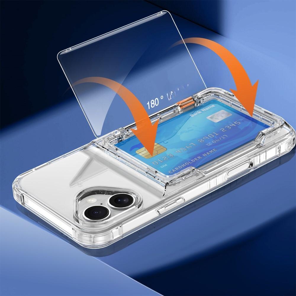 Case for iPhone 16, Card Holder Kickstand, transparent