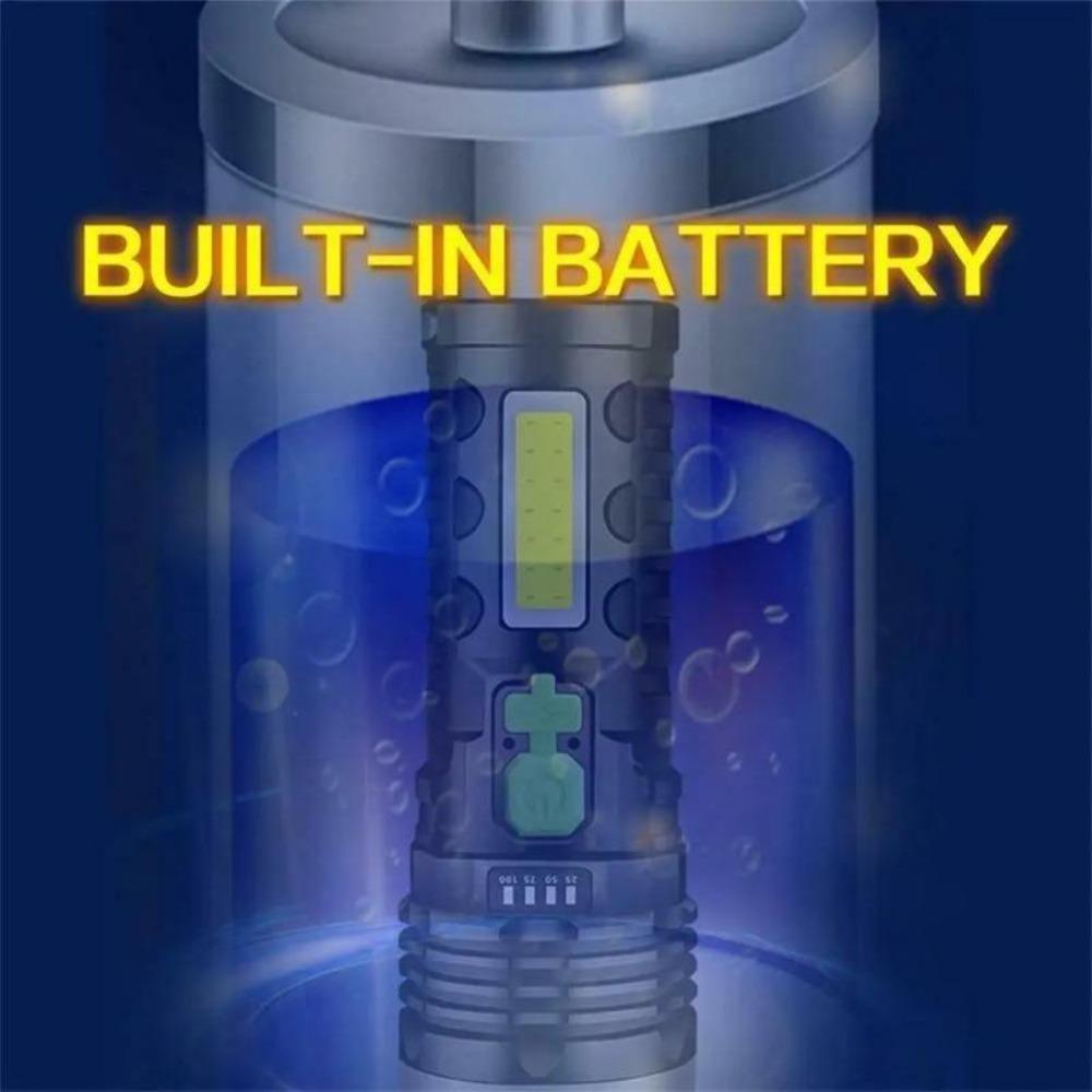 50 Вт USB-фонарик, перезаряжаемый, 4 режима переключения, водонепроницаемый фонарь для кемпинга, пешего туризма, рыбалки, приключений, экстренной помощи