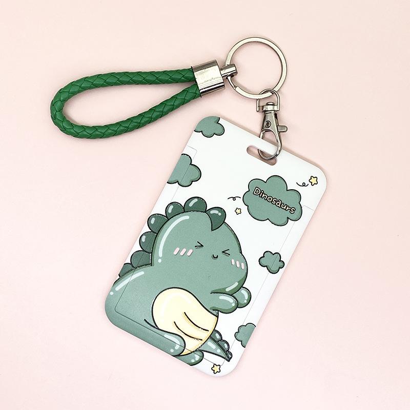 Чехол с мультяшным принтом, идентификационная бирка, чехол для рабочей карты с эластичным ремешком на запястье, держатель для бейджа, чехол для деловой карты доступа